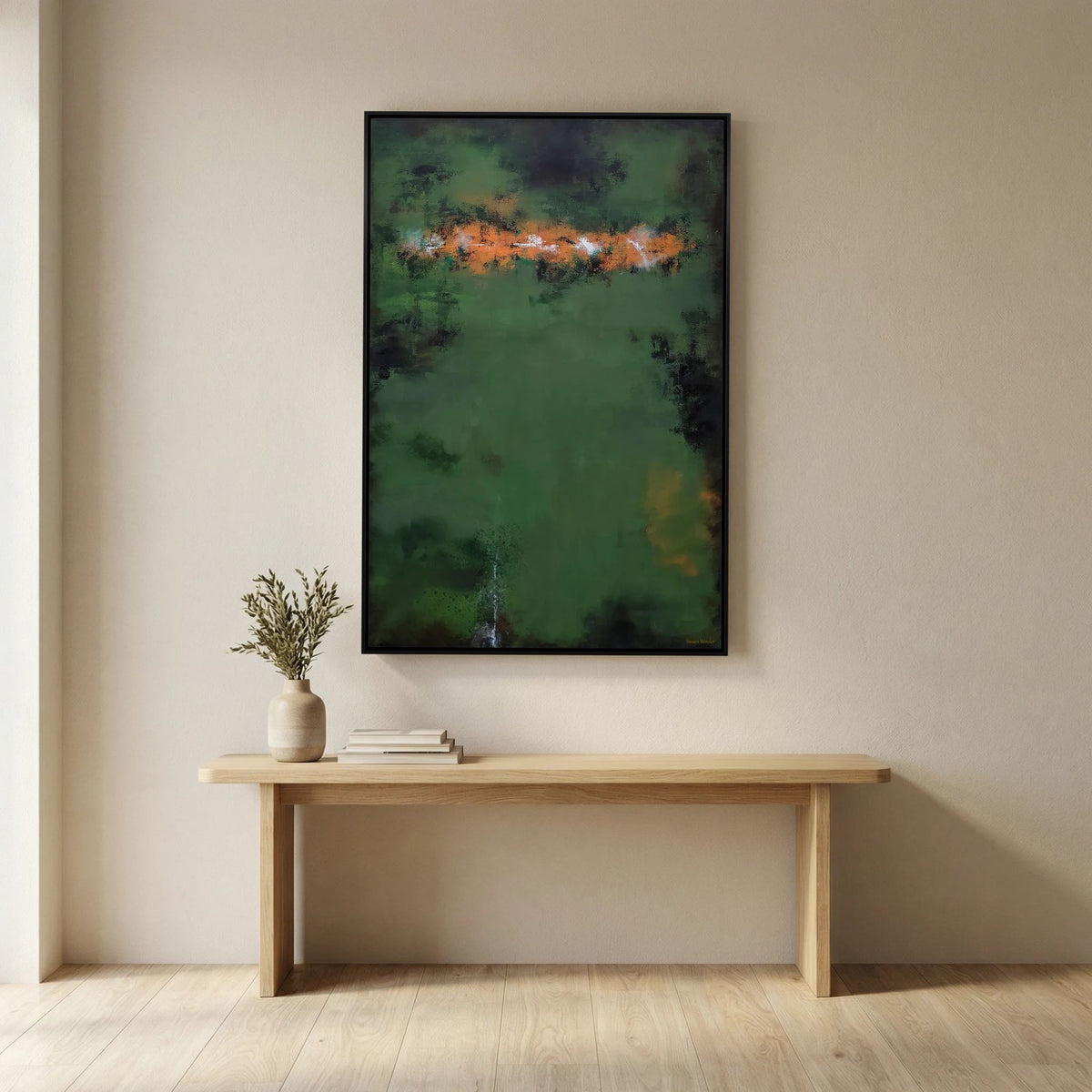 Green Echoes - Framed Canvas Print