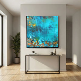 Serene Azure - Framed Canvas Print
