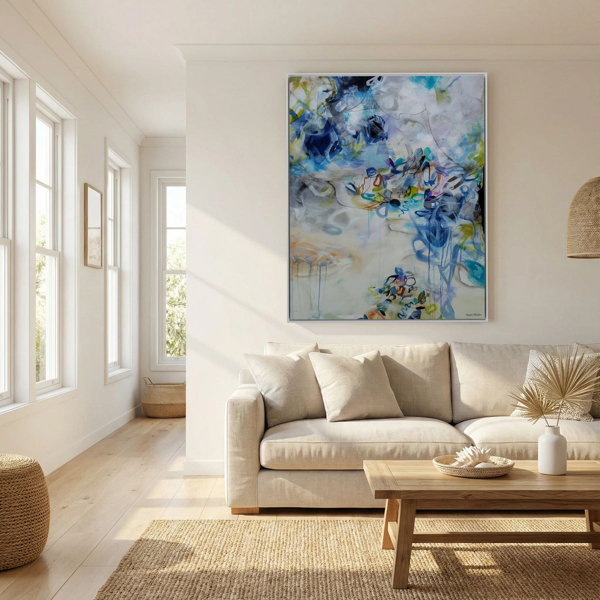 Exhaled Emotions - Framed Canvas Print
