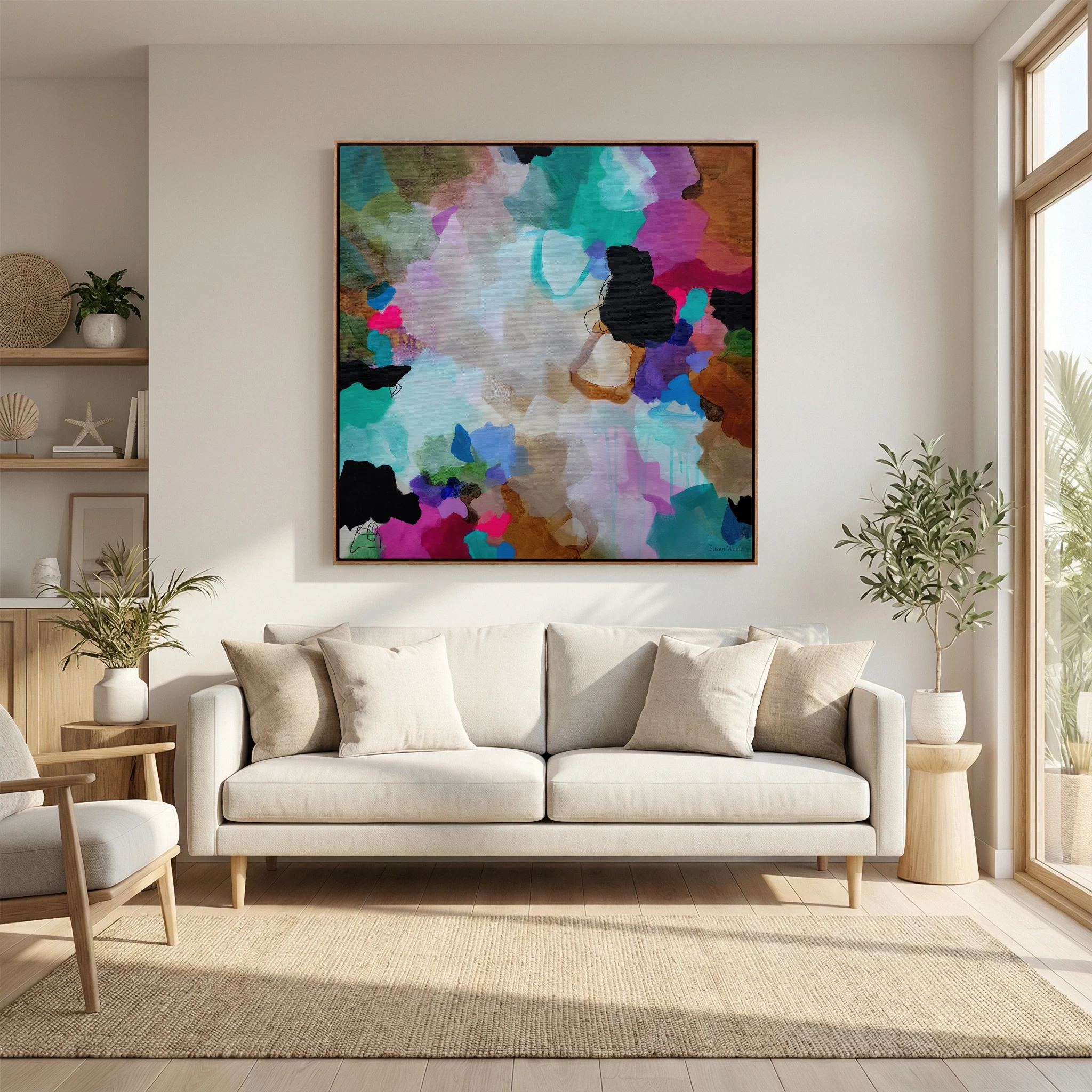 Mist Over the Estuary - Framed Canvas Print