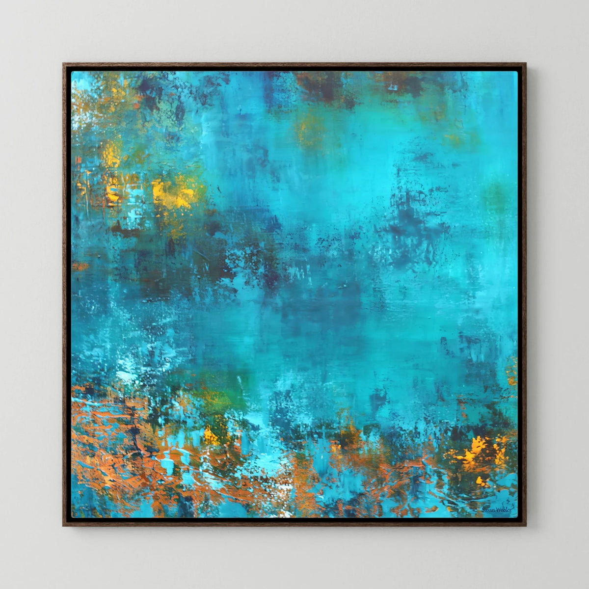 Serene Azure - Framed Canvas Print