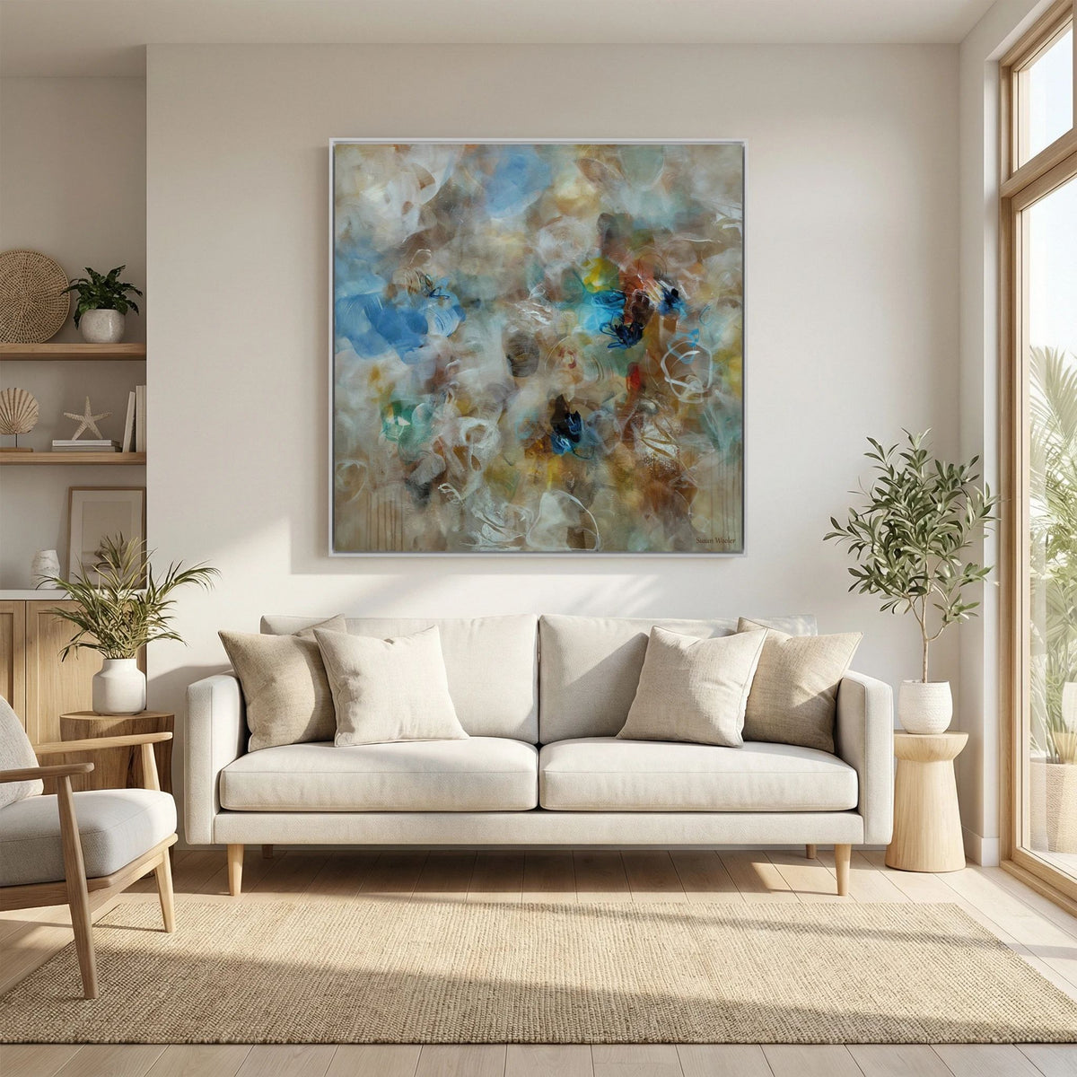 Sound of the raindrops - Framed Canvas Print