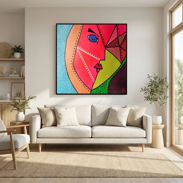 The Geometric Glance - Framed Canvas Print