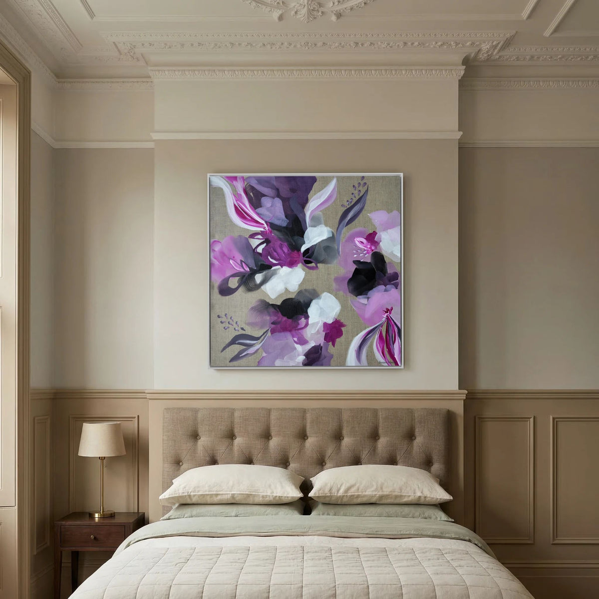 Peony Blush - Framed Canvas Print