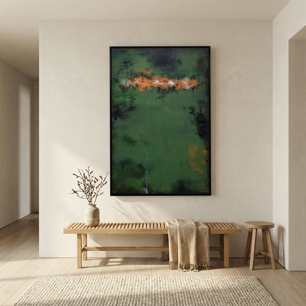 Green Echoes - Framed Canvas Print