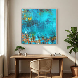 Serene Azure - Framed Canvas Print