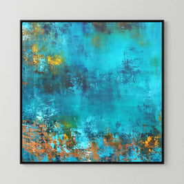 Serene Azure - Framed Canvas Print
