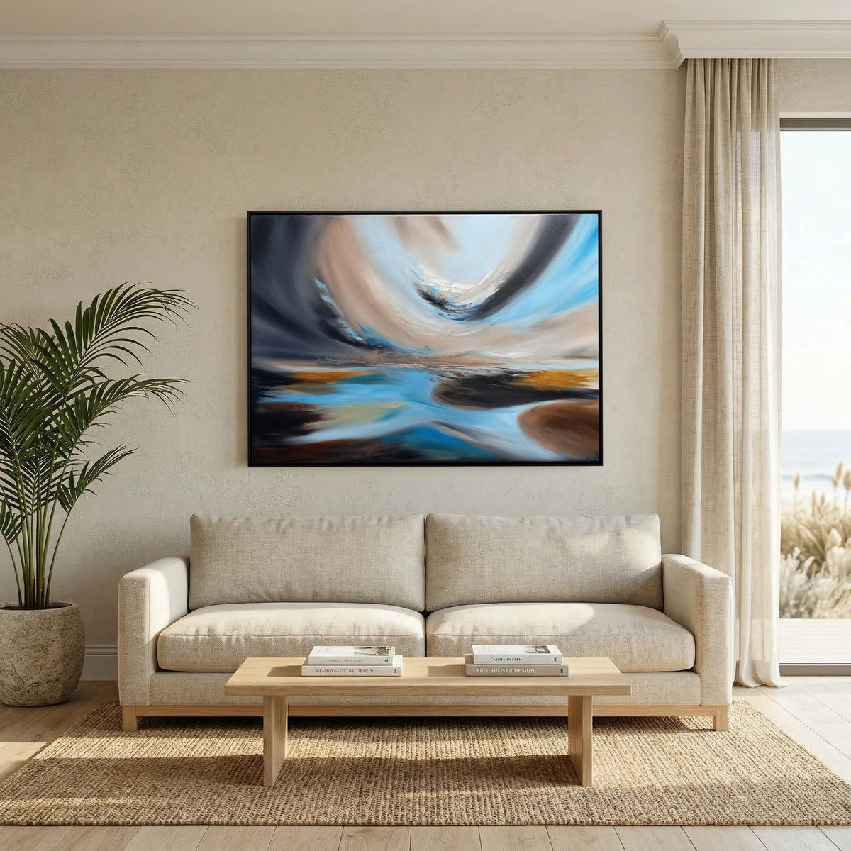 Stillness in the Drift - Framed Canvas Print