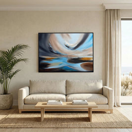 Stillness in the Drift - Framed Canvas Print