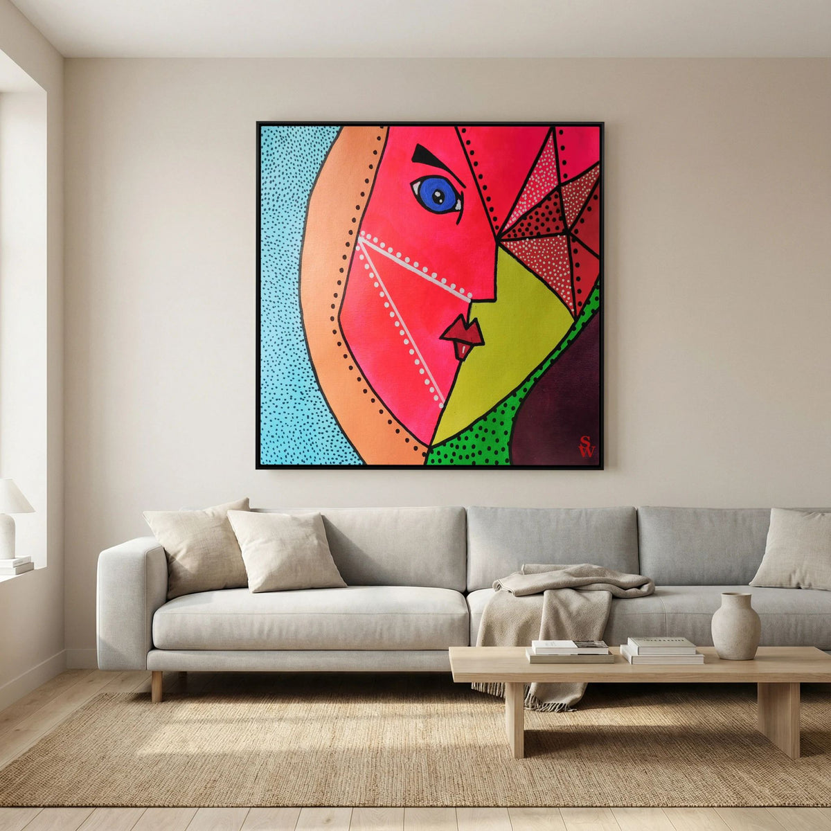 The Geometric Glance - Framed Canvas Print