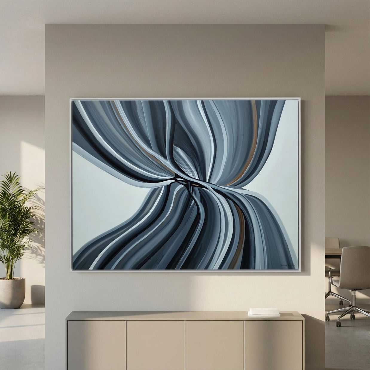 Structural Flow - Framed Canvas Print