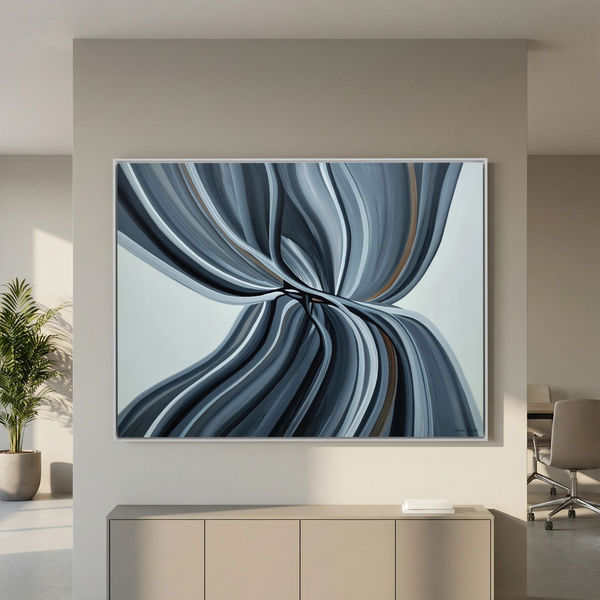 Structural Flow - Framed Canvas Print