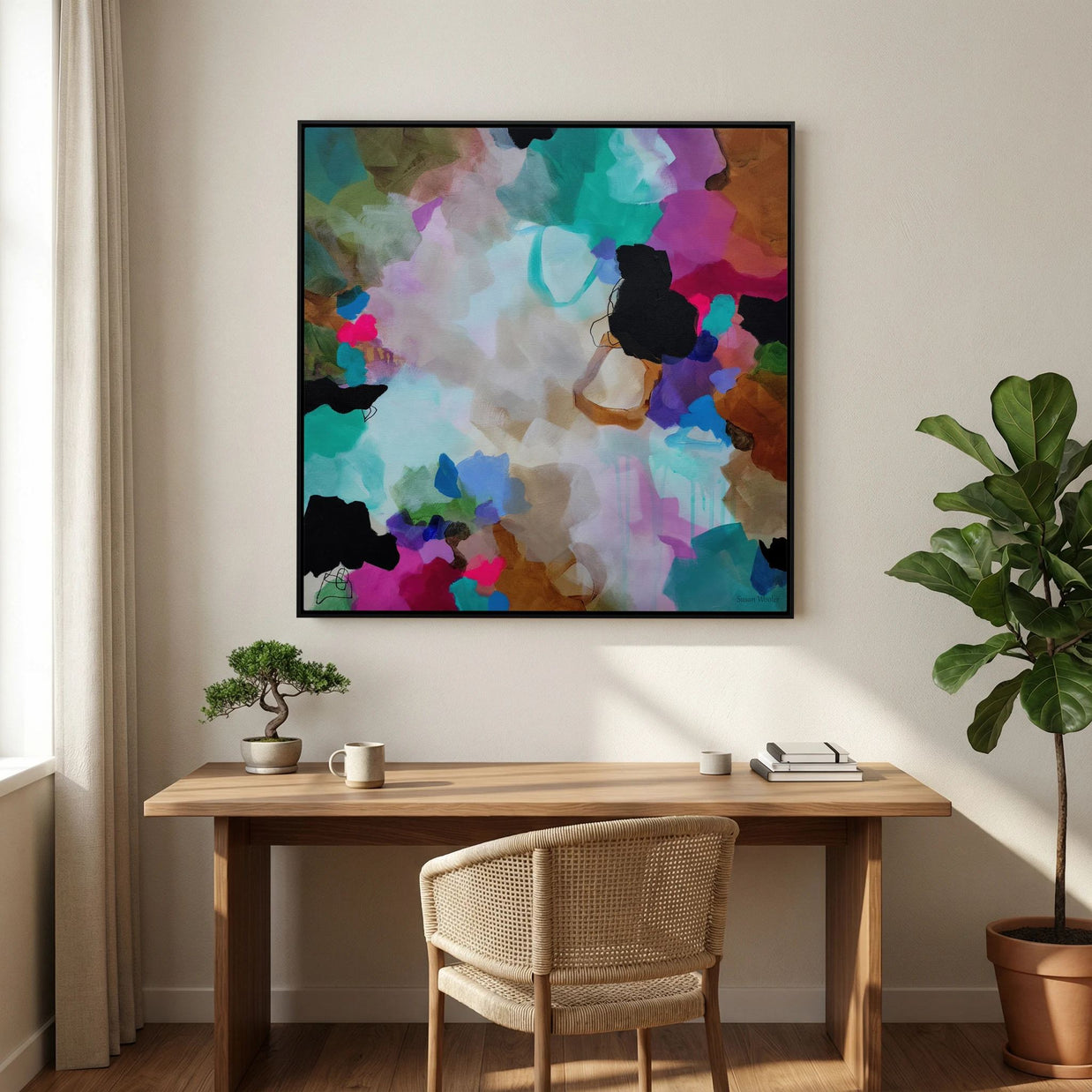 Mist Over the Estuary - Framed Canvas Print