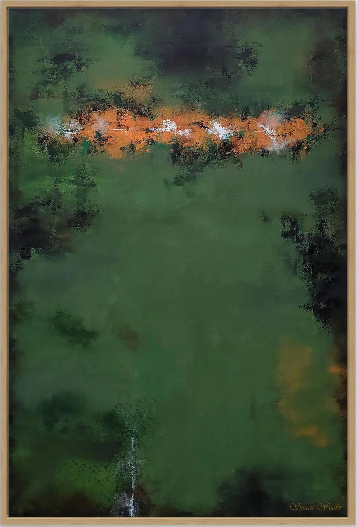 Green Echoes - Framed Canvas Print by Susan Wooler
