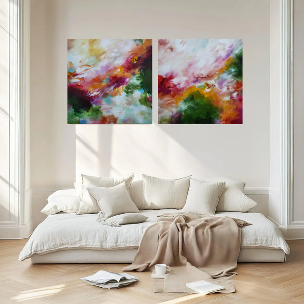 Carried By The Wind Diptych - Original Painting
