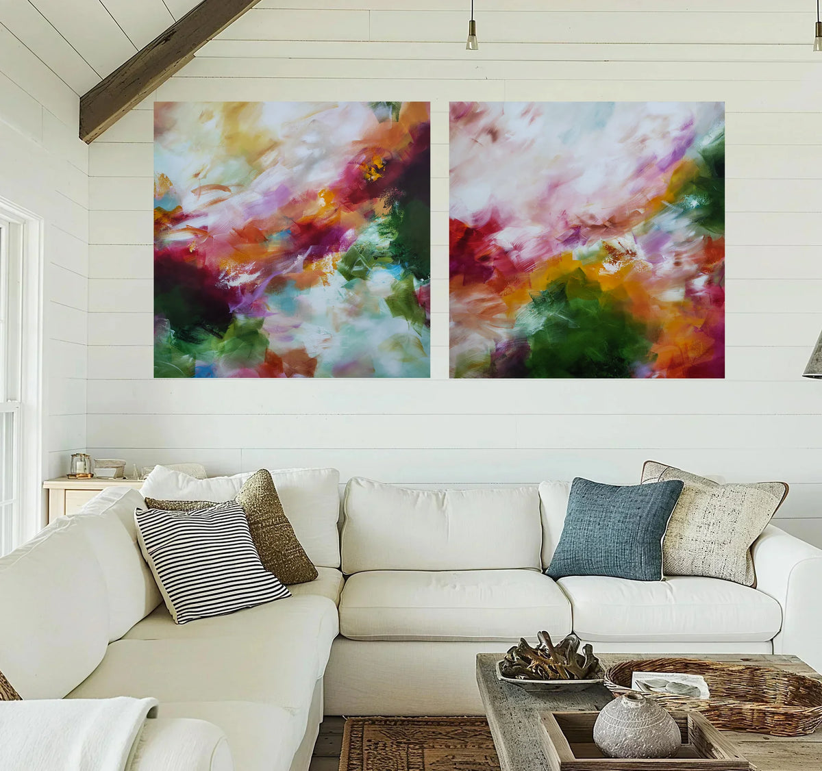 Carried By The Wind Diptych - Original Painting