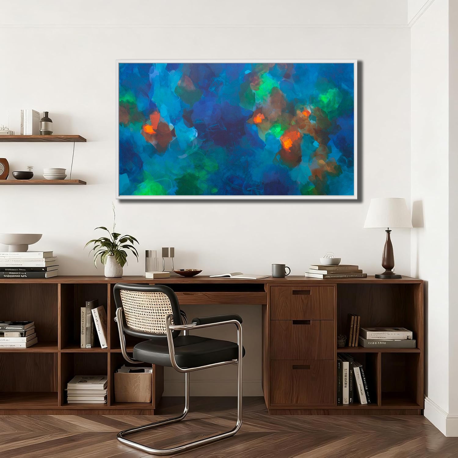 Living by the River - Framed Canvas Print by Susan Wooler