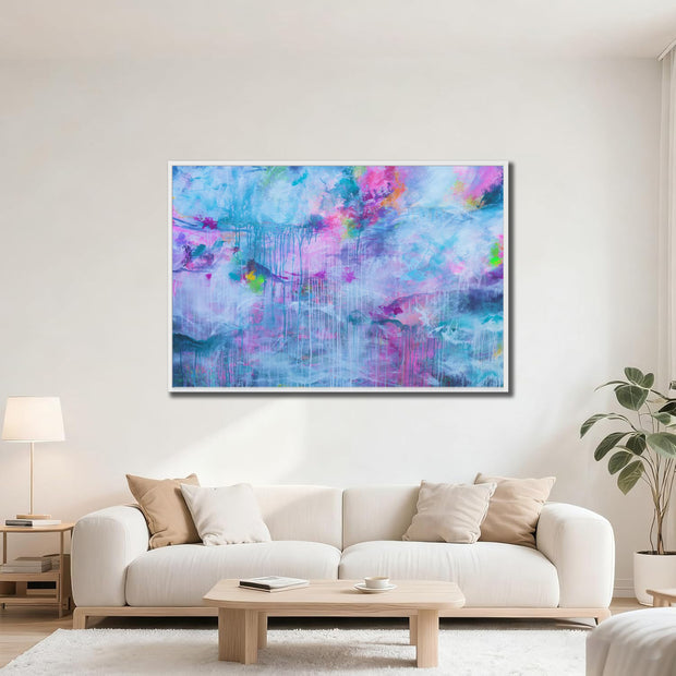 Rainfall - Framed Canvas Print by Susan Wooler