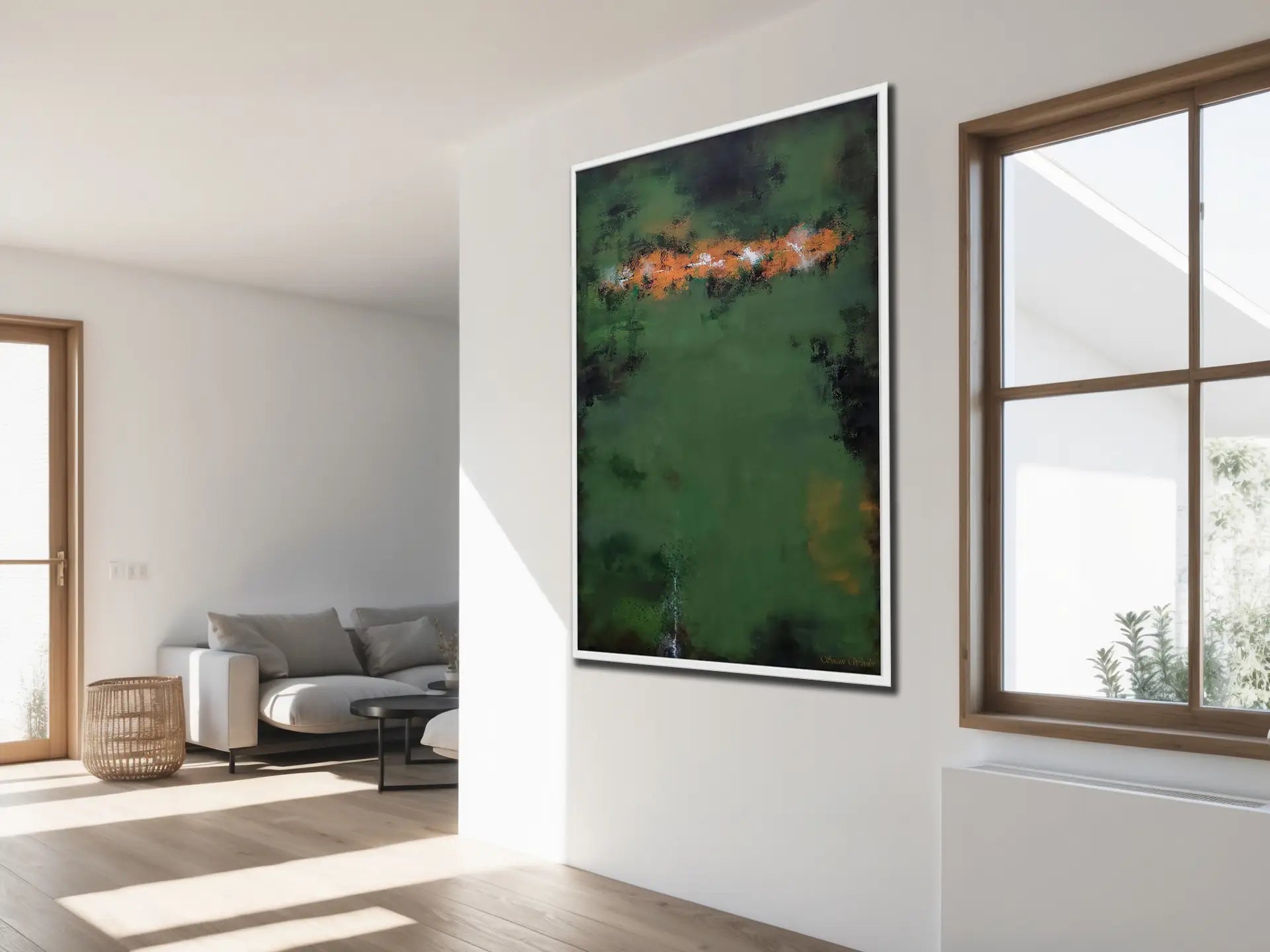 Green Echoes - Framed Canvas Print by Susan Wooler
