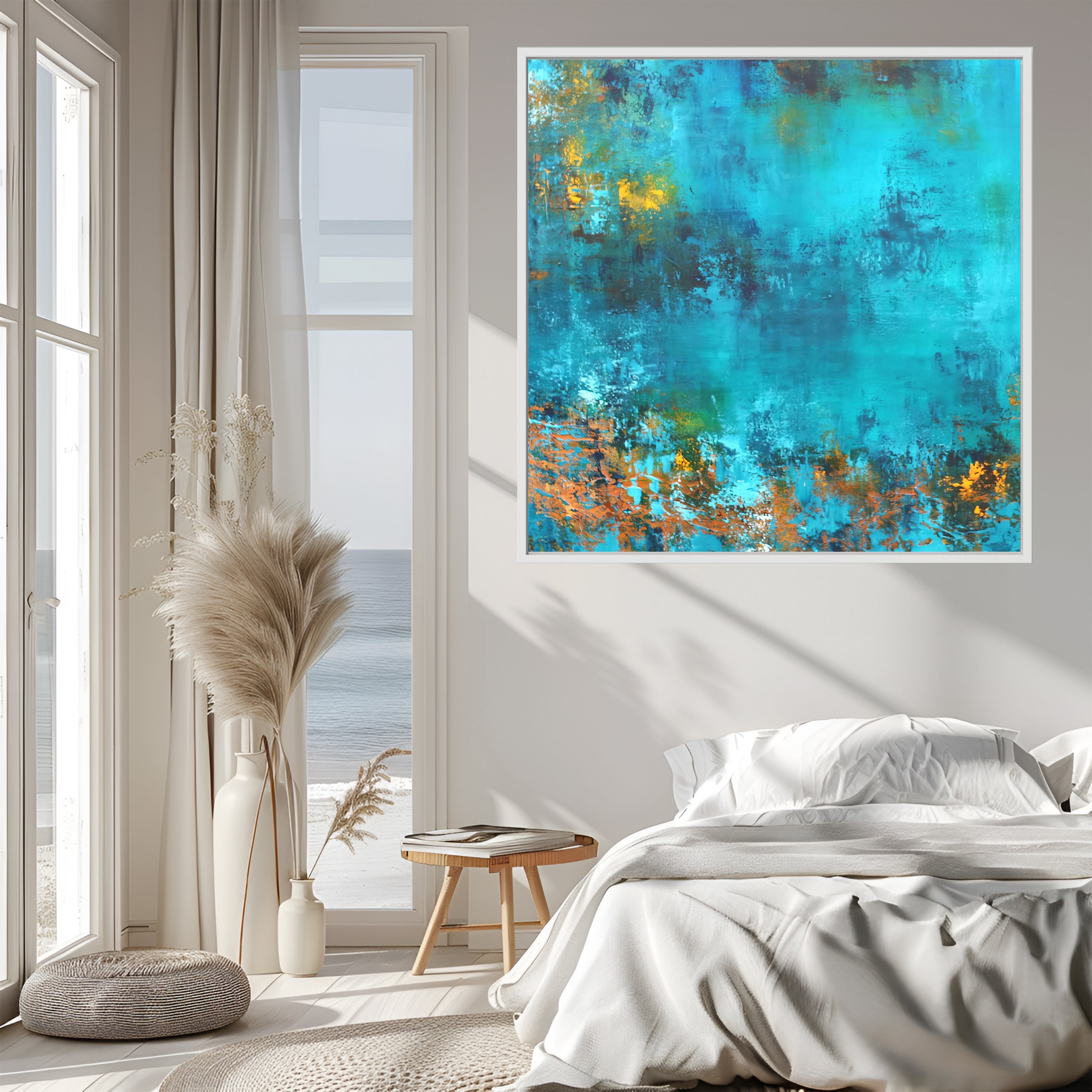 Serene Azure - Framed Canvas Print by Susan Wooler