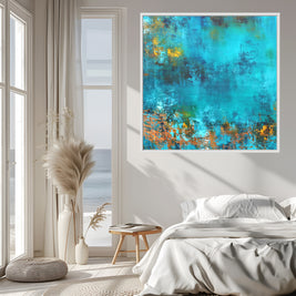 Serene Azure - Framed Canvas Print by Susan Wooler