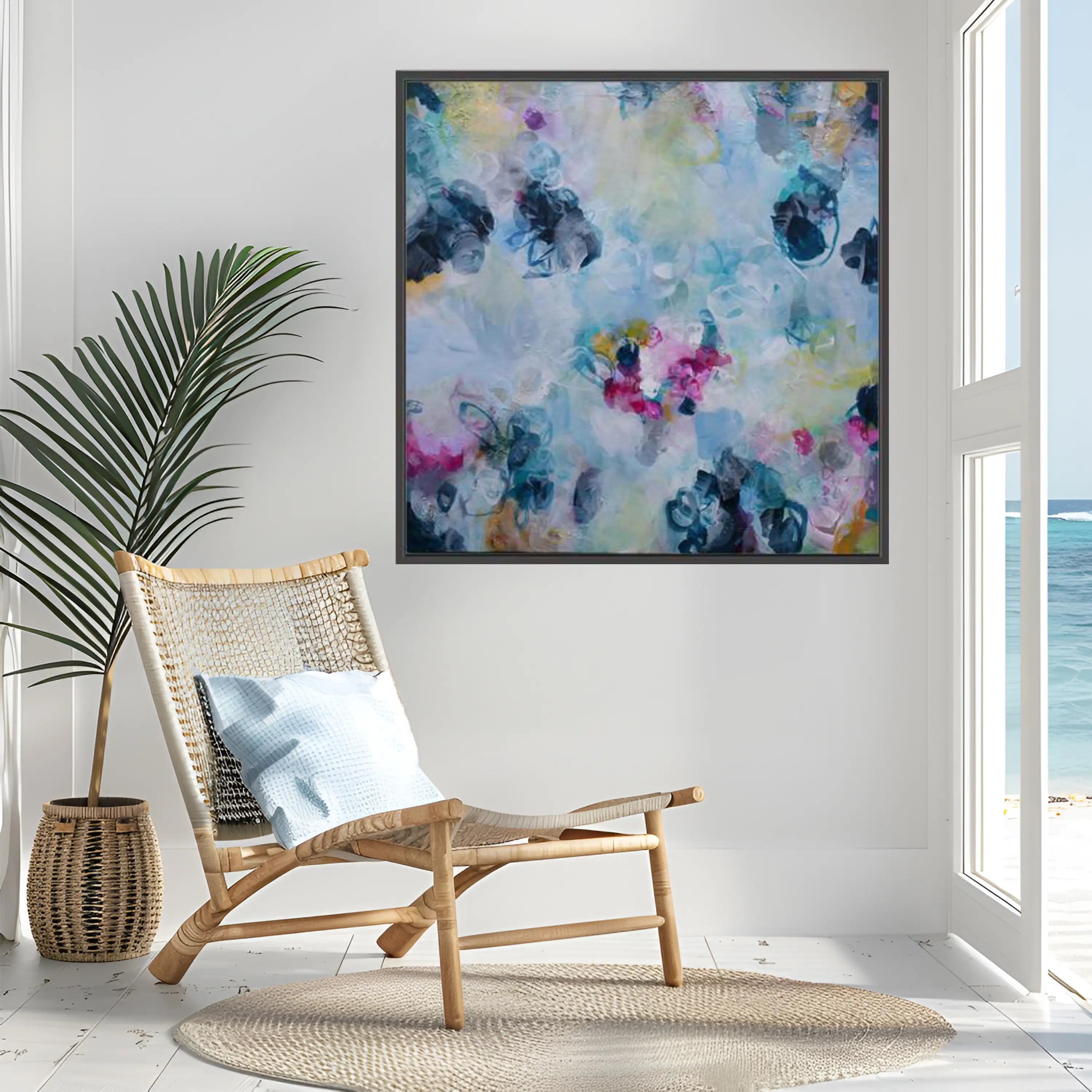 Petunia Blooms - Framed Canvas Print by Susan Wooler
