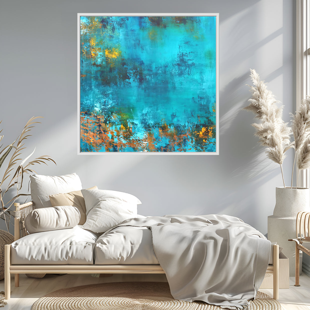 Serene Azure - Framed Canvas Print by Susan Wooler