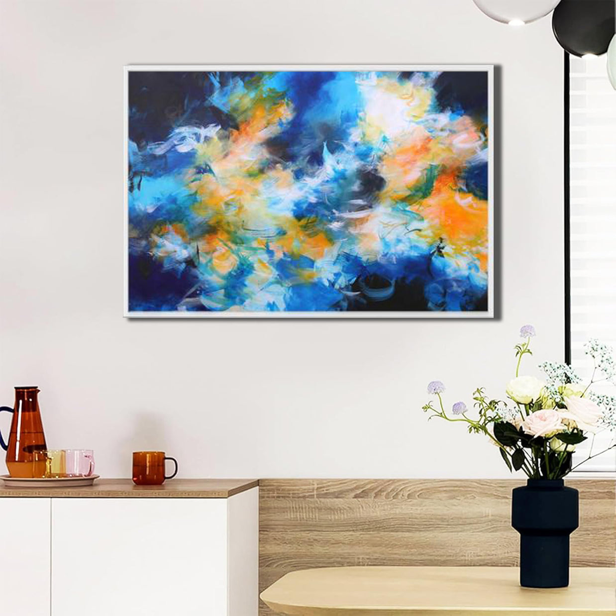 Skylarks and Buttercups - Framed Canvas Print by Susan Wooler