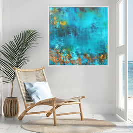 Serene Azure - Framed Canvas Print by Susan Wooler