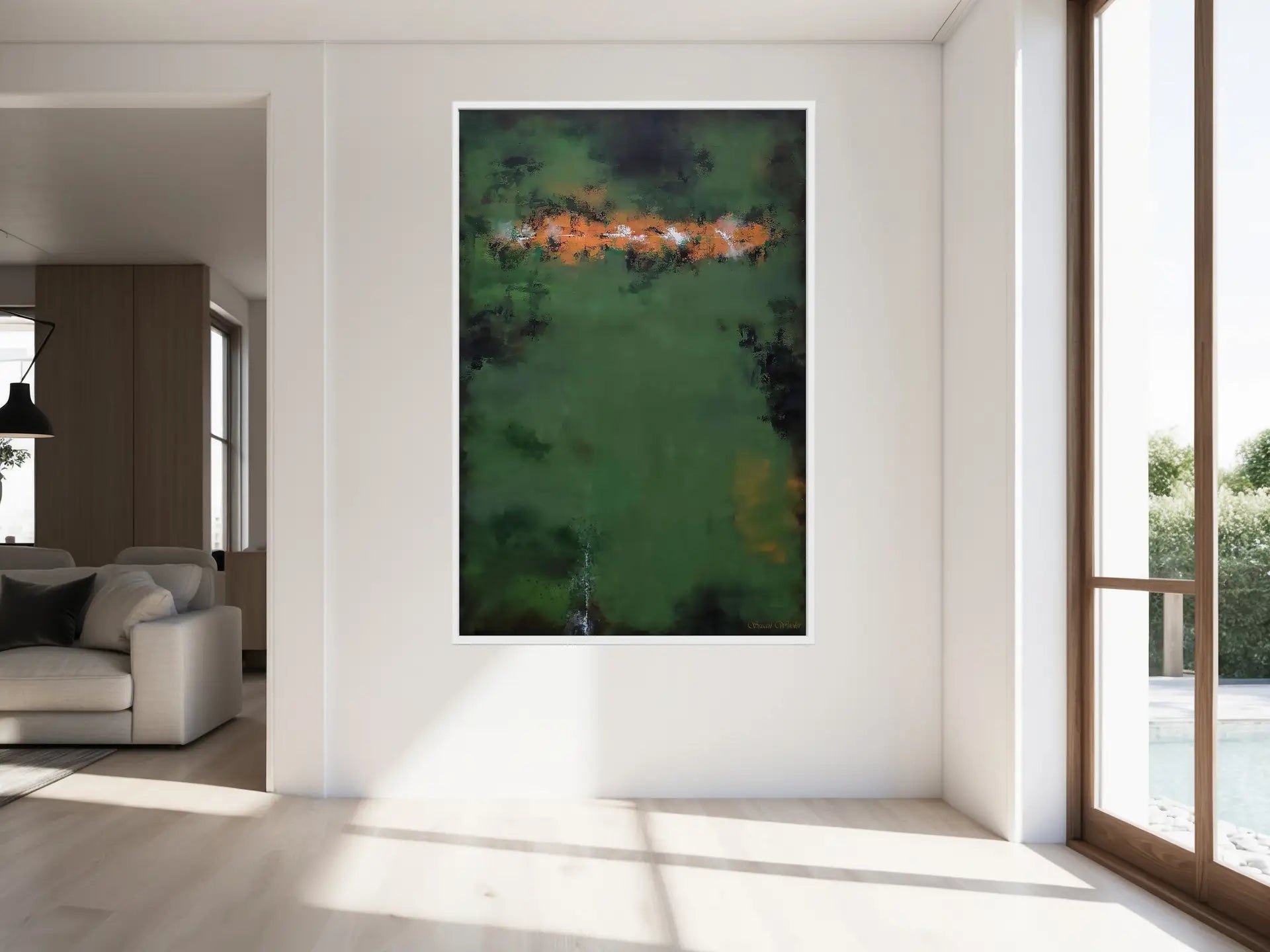 Green Echoes - Framed Canvas Print by Susan Wooler