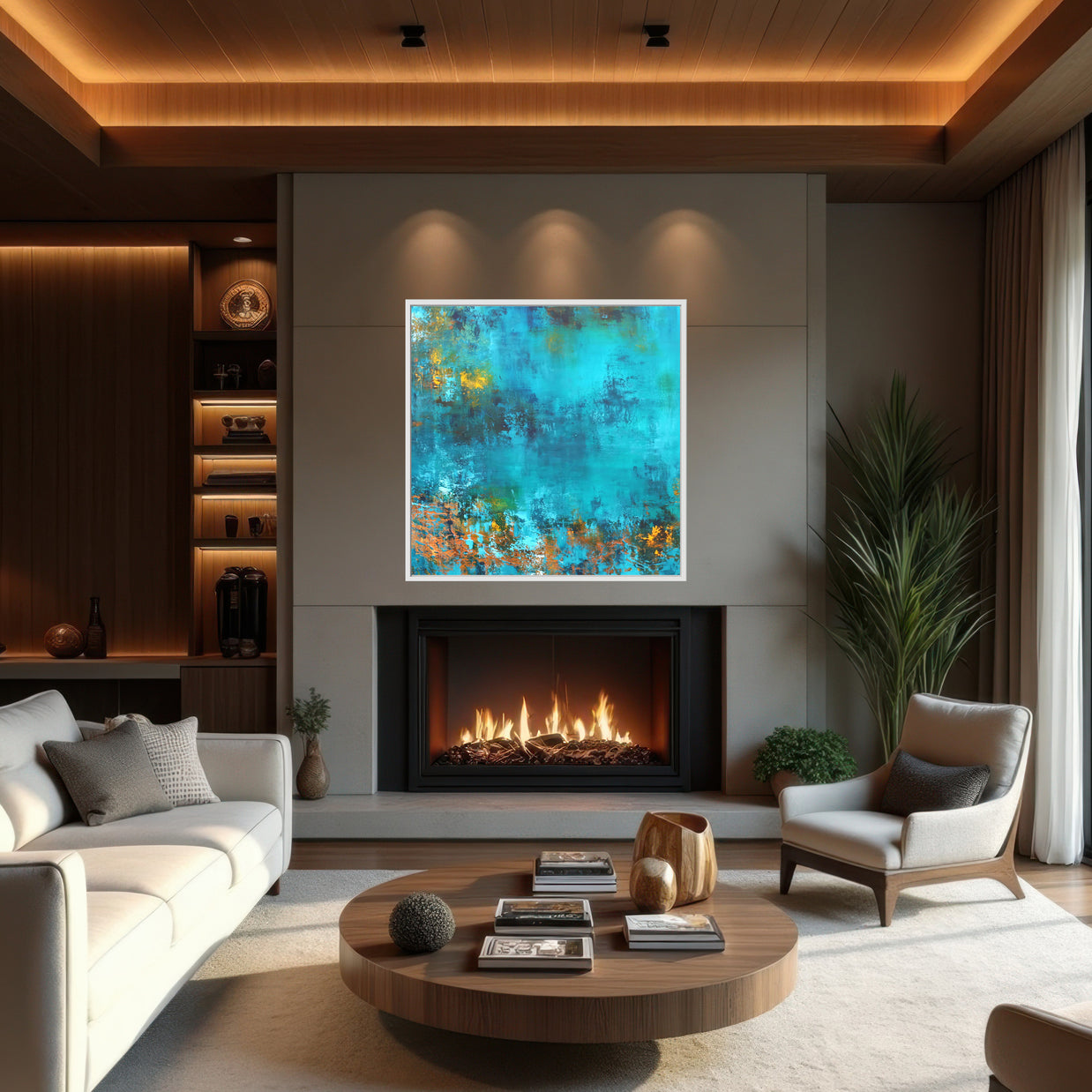 Serene Azure - Framed Canvas Print by Susan Wooler