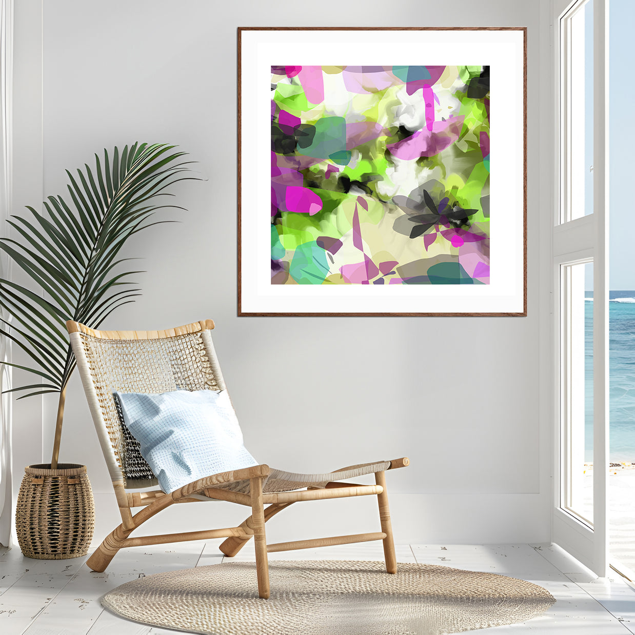 Tropical Palm II - Framed Print on Paper by Susan Wooler