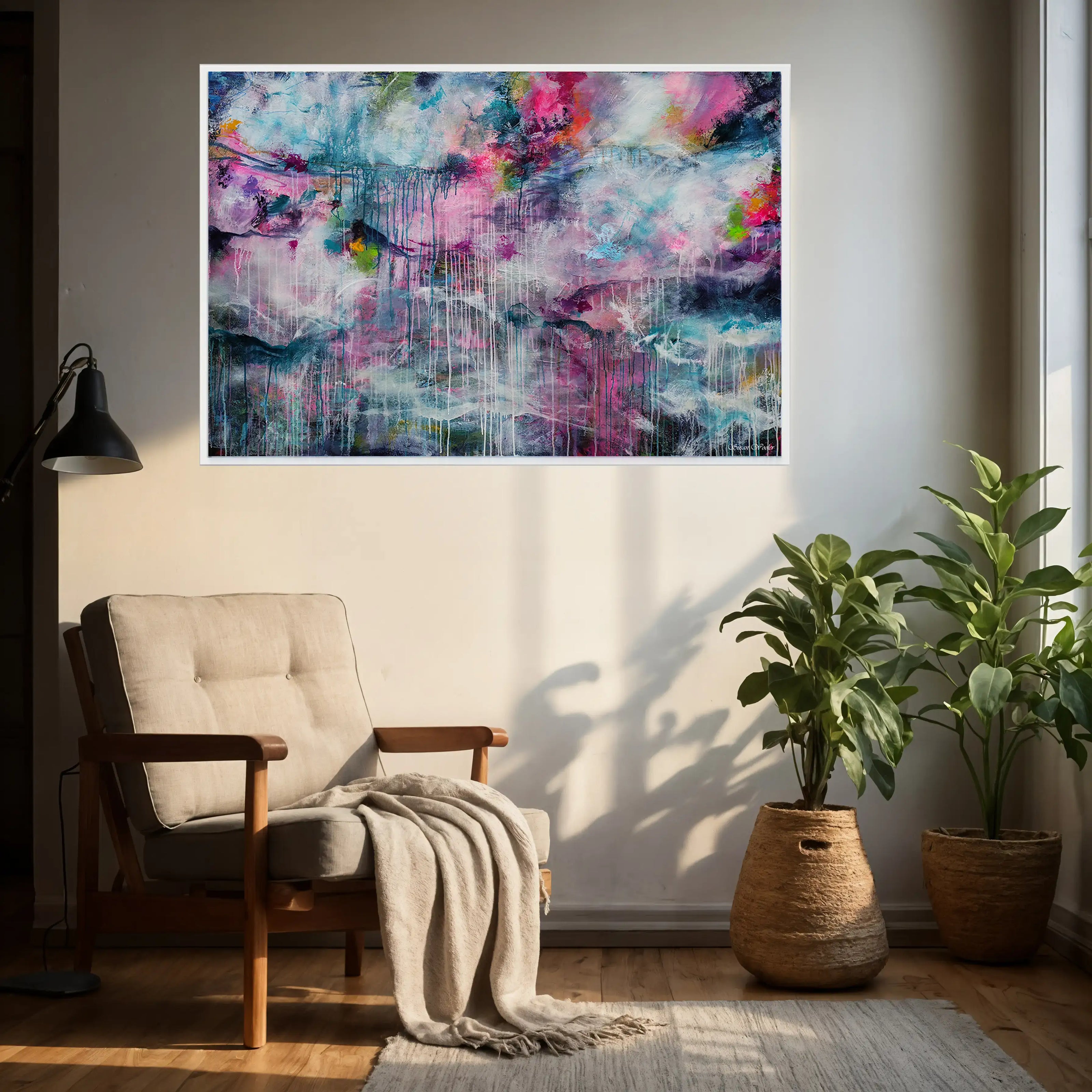 Rainfall  - Framed Canvas Print by Susan Wooler