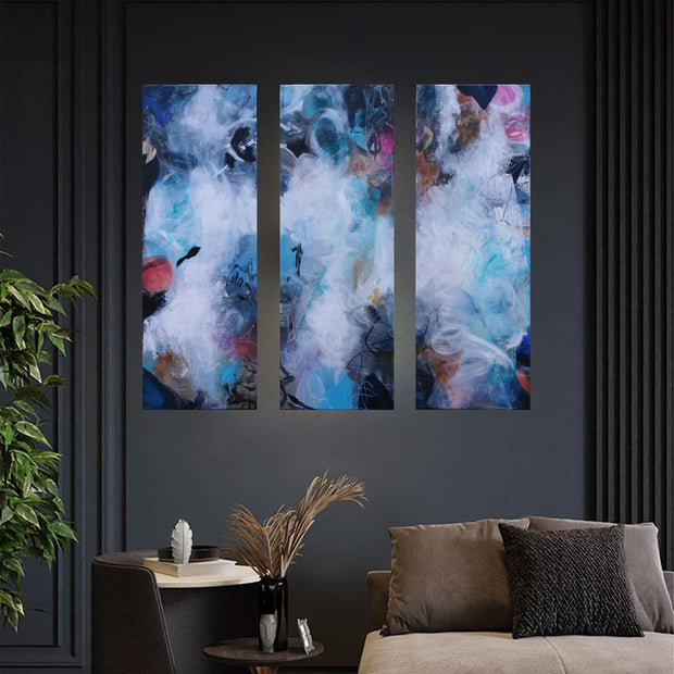 Soft Whispers Triptych - Original Painting by Susan Wooler