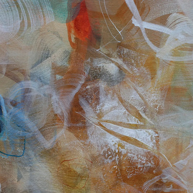 Abstract art with colorful brush strokes on a textured surface
