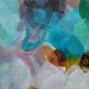 Abstract art with colorful brush strokes on a textured surface