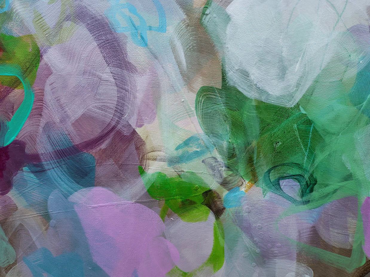 Abstract art with colorful floral patterns