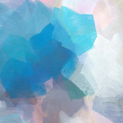 Abstract art with blue and pink brush strokes