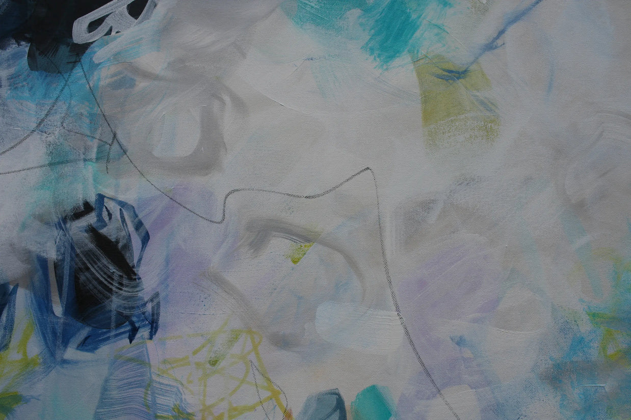 Abstract art with colorful brush strokes on a textured surface