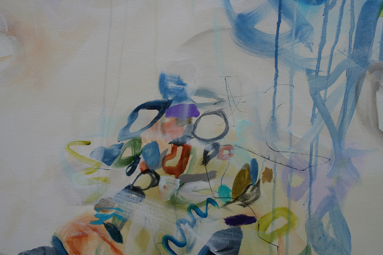 Abstract watercolor painting of a abstract painting on a white background