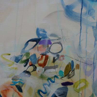 Abstract watercolor painting of a abstract painting on a white background