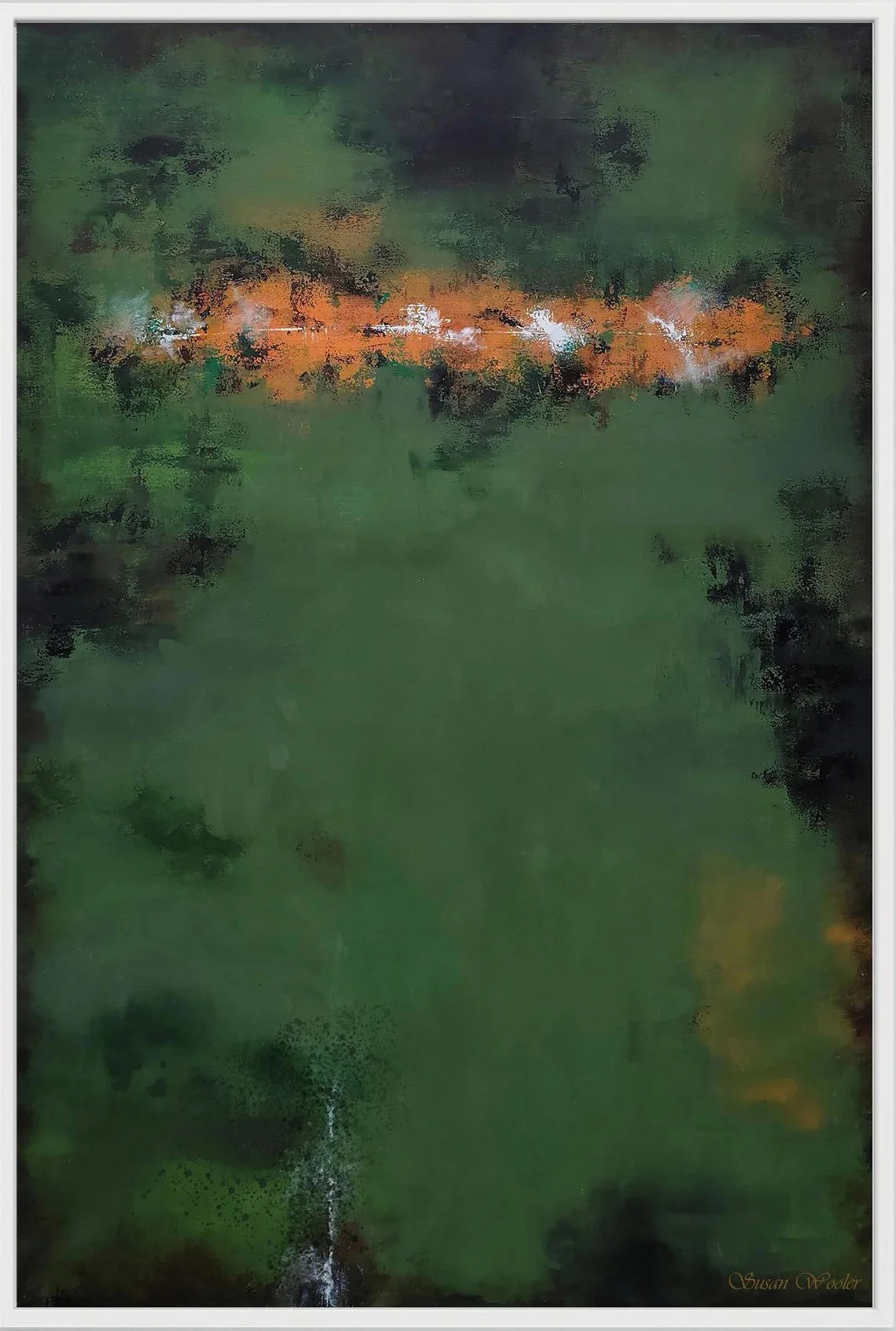 Green Echoes - Framed Canvas Print by Susan Wooler