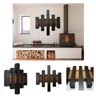 Oak and Walnut Wall Art / Wall Sculpture 47.5 x 49cm